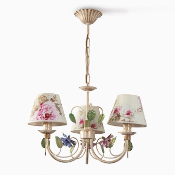 BRILAGI - Kronleuchter mit Kette CAMELLIA 3xE14/40W/230V mehrfarbig/beige/Patina