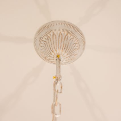 BRILAGI - Kronleuchter mit Kette CLASSIC 6xE14/10W/230V creme/Patina