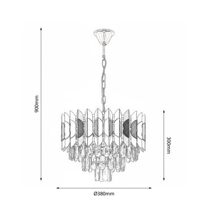 Brilagi - Kronleuchter mit Kette CRISTAL 5xE14/40W/230V Ø 38 cm