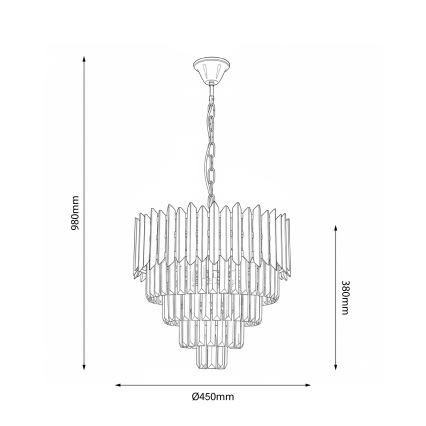 Brilagi - Kronleuchter mit Kette CRISTAL 5xE14/40W/230V Ø 45 cm