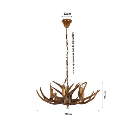 Brilagi - Kronleuchter mit Kette DEER 6xE14/10W/230V Ø 70 cm