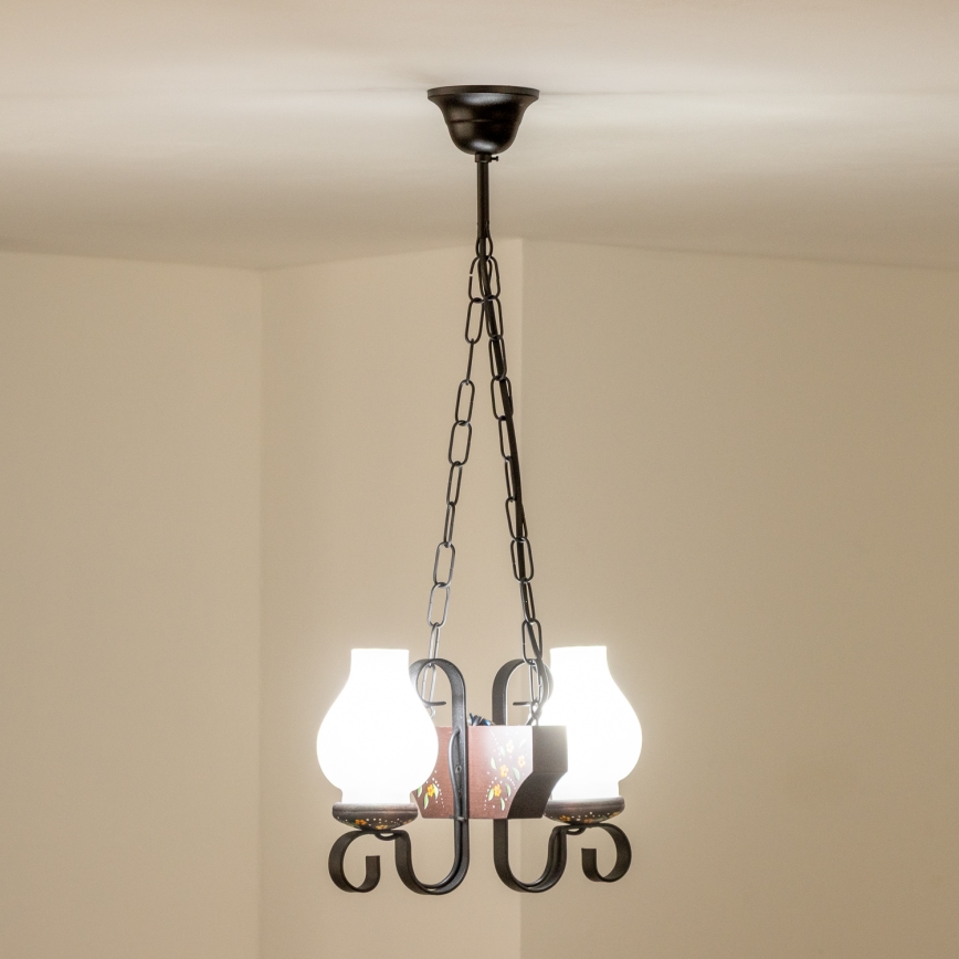 Brilagi - Kronleuchter mit Kette QUEEN 2xE14/40W/230V Buche/Wenge