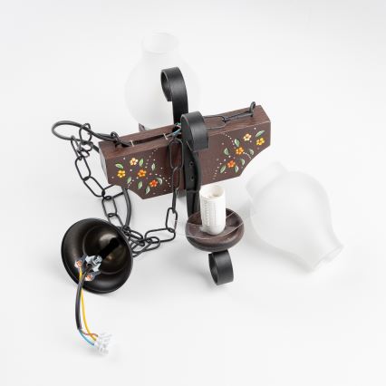 Brilagi - Kronleuchter mit Kette QUEEN 2xE14/40W/230V Buche/Wenge