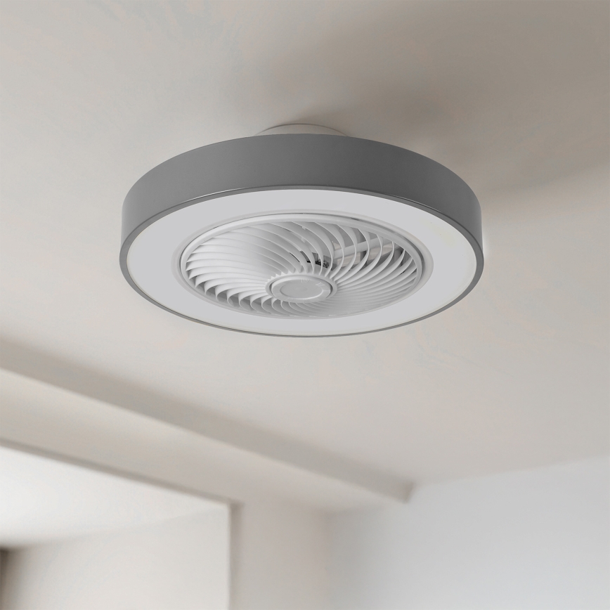Brilagi - Plafoniera LED dimmerabile con ventilatore LED/38W/230V 3000-6500K diam. 50 cm grigio + telecomando