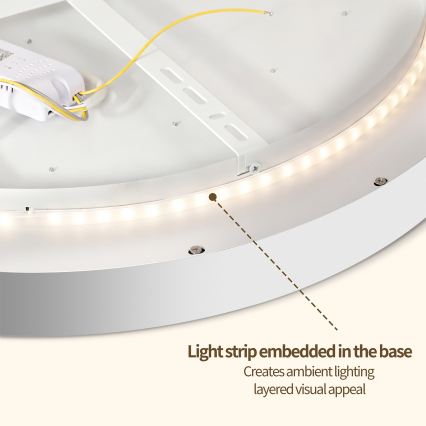 Brilagi - Plafoniera dimmerabile a LED GLASS POOL DOUBLE LED/80W/230V 3000-6000K 60 cm bianco + telecomando