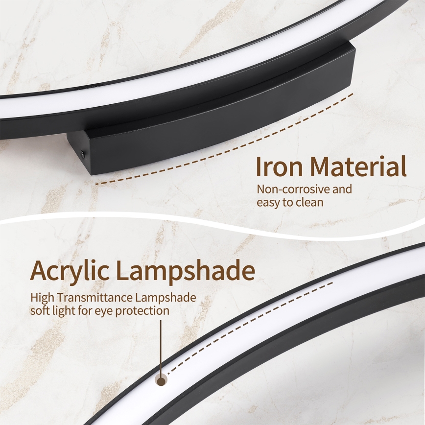 Brilagi - Plafoniera LED dimmerabile PORTOFINO LED/60W/230V 3000-6000K Ø 80 cm nera + telecomando