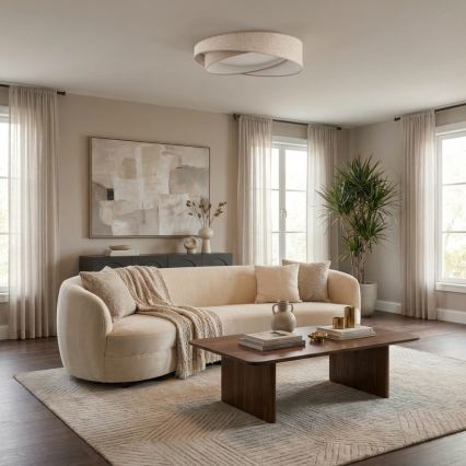 BRILAGI - Plafoniera LED dimmerabile VELVET TWIST LED/36W/2300V 3000-6000K Ø 65 cm Wi-Fi Tuya Beacon beige + telecomando
