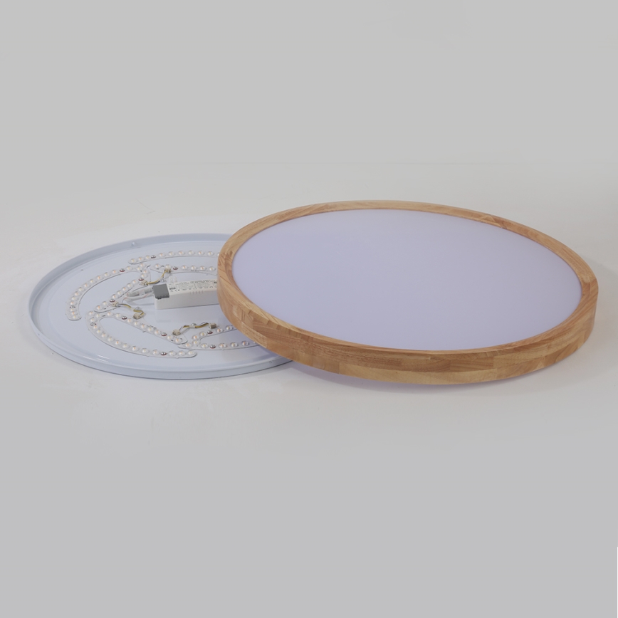 Brilagi - Plafoniera dimmerabile a LED WOODROUND LED/40W/230V 3000-6000K diam. 60 cm in legno CRI 90 + telecomando