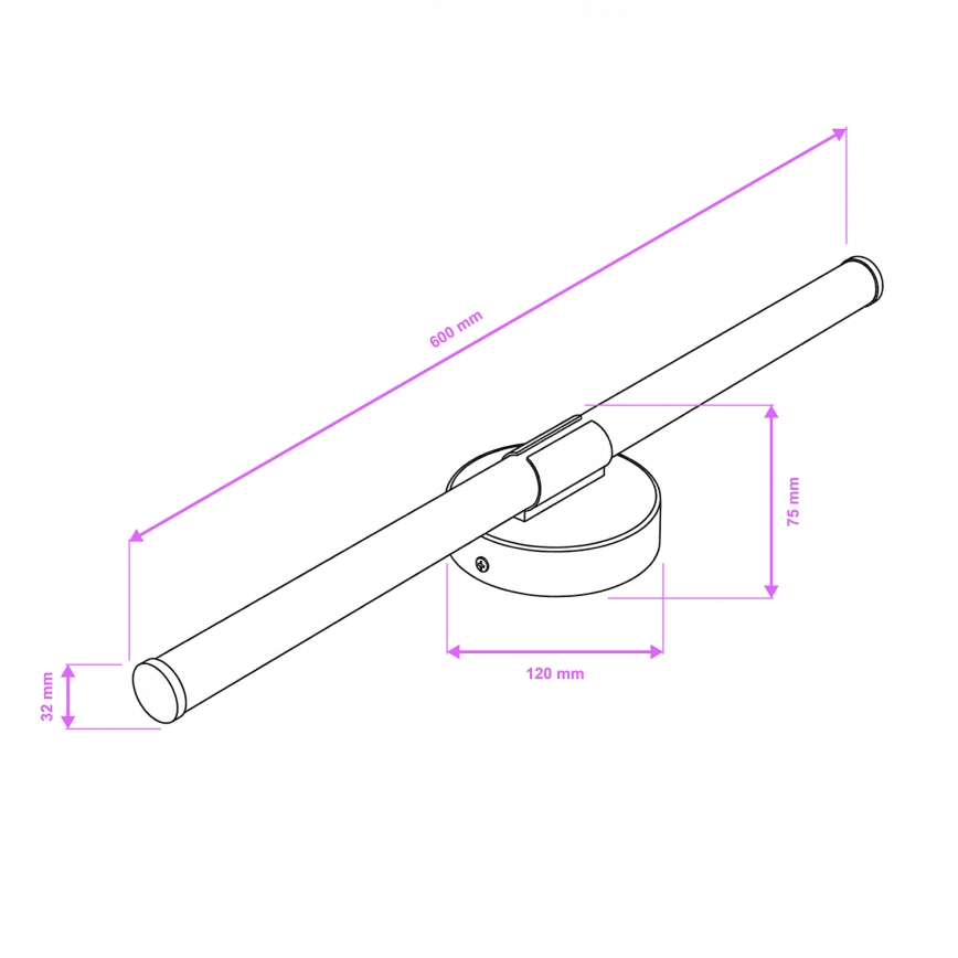 Brilagi - Illuminazione LED per specchio da bagno LARA LED/10W/230V 60 cm IP44 cromo lucido