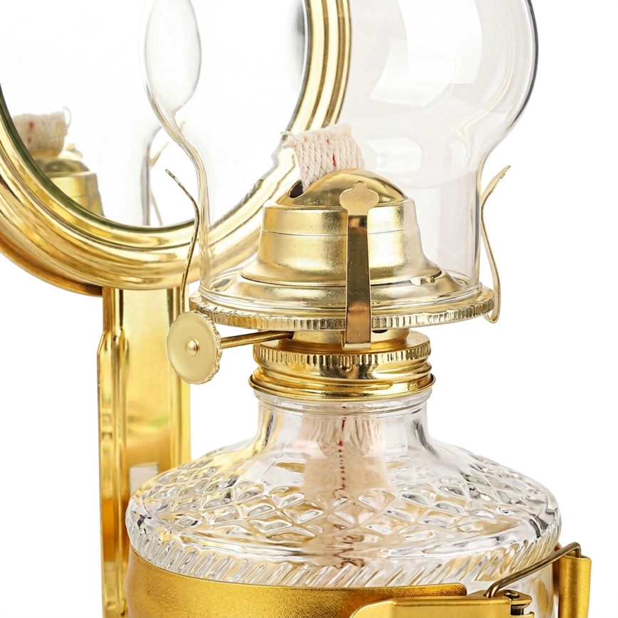 Brilagi - Lampada a petrolio con specchio MERLIN oro lucido