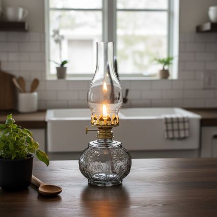 Brilagi - Lampada a petrolio MERLIN, colore fumo/grigio