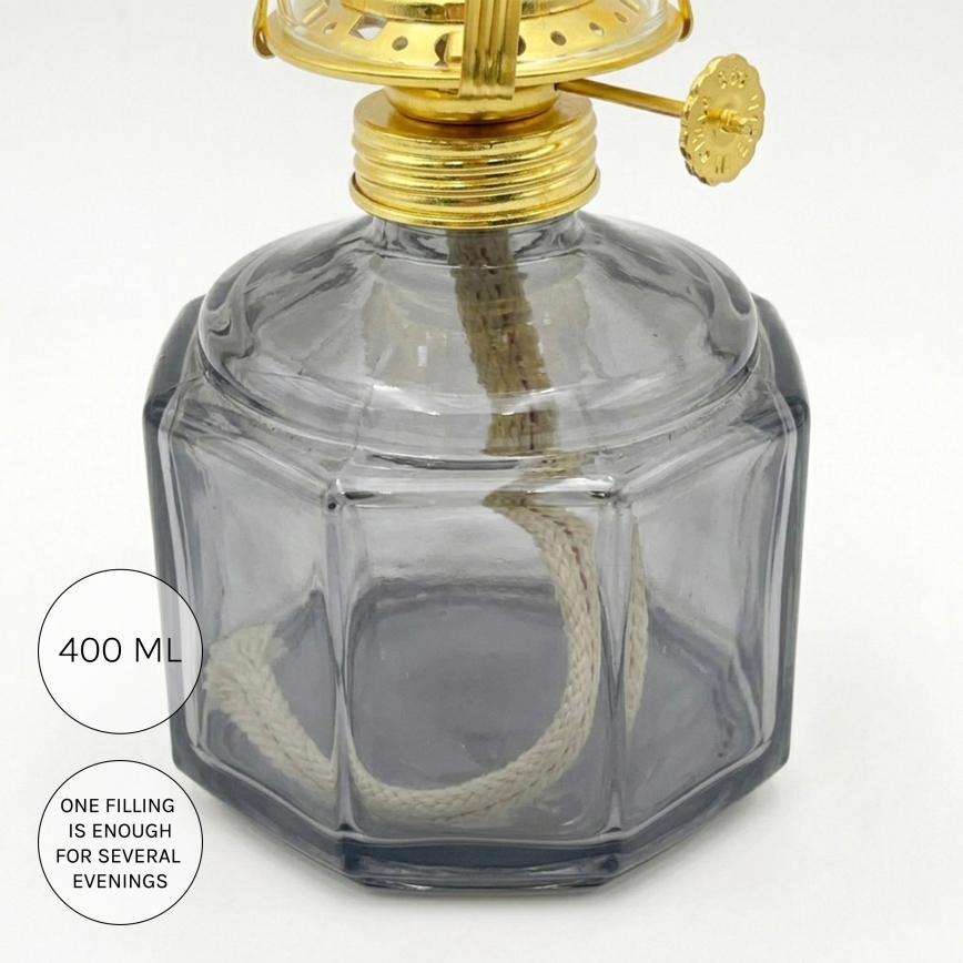 Brilagi - Lampada a petrolio MERLIN fumé/grigio