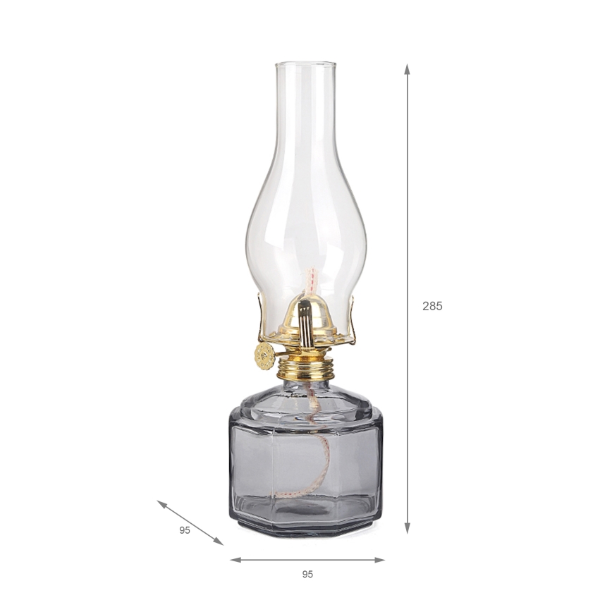 Brilagi - Lampada a petrolio MERLIN fumé/grigio