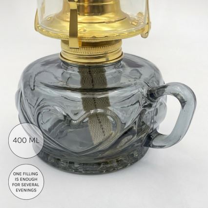 BRILAGI - Lampada a petrolio MERLIN fumé/grigio