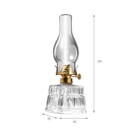 Brilagi - Lampada a petrolio MERLIN, vetro trasparente/finitura dorata