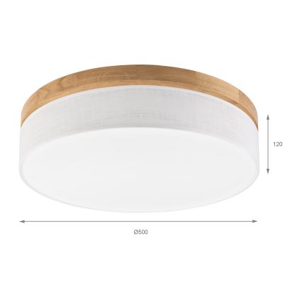 Brilagi - Lampada a soffitto LED BELLADONNA LED/36W/230V diam. 50 cm bianco/rovere