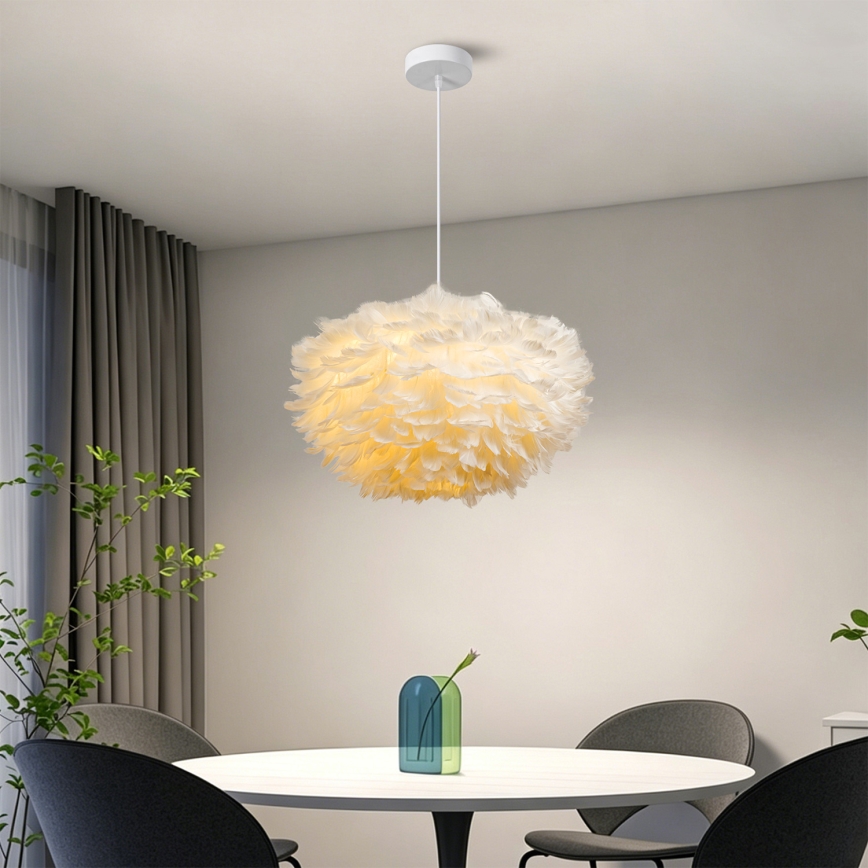 Brilagi - Lampada a sospensione con cavo FEATHER 3xE27/40W/230V Ø 50 cm bianca