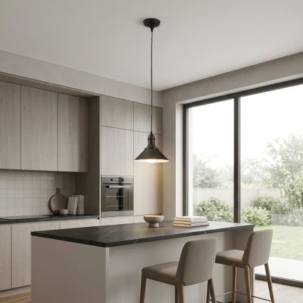Brilagi - Lampada a sospensione con cavo FORGE 1xE27/60W/230V Ø 22 cm marrone