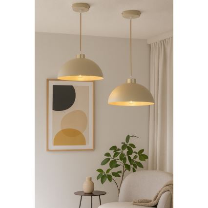 Brilagi - Lampada a sospensione con cavo MOON 1xE27/60W/230V Ø 30 cm beige/oro