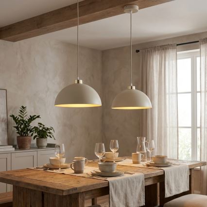 Brilagi - Lampada a sospensione con cavo MOON 1xE27/60W/230V Ø 30 cm beige/oro