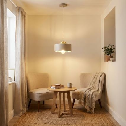 Brilagi - Lampada a sospensione con cavo SPRING 1xE27/60W/230V Ø 20 cm beige/oro