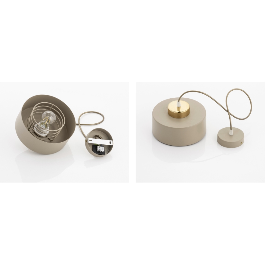 Brilagi - Lampada a sospensione con cavo SPRING 1xE27/60W/230V Ø 20 cm beige/oro