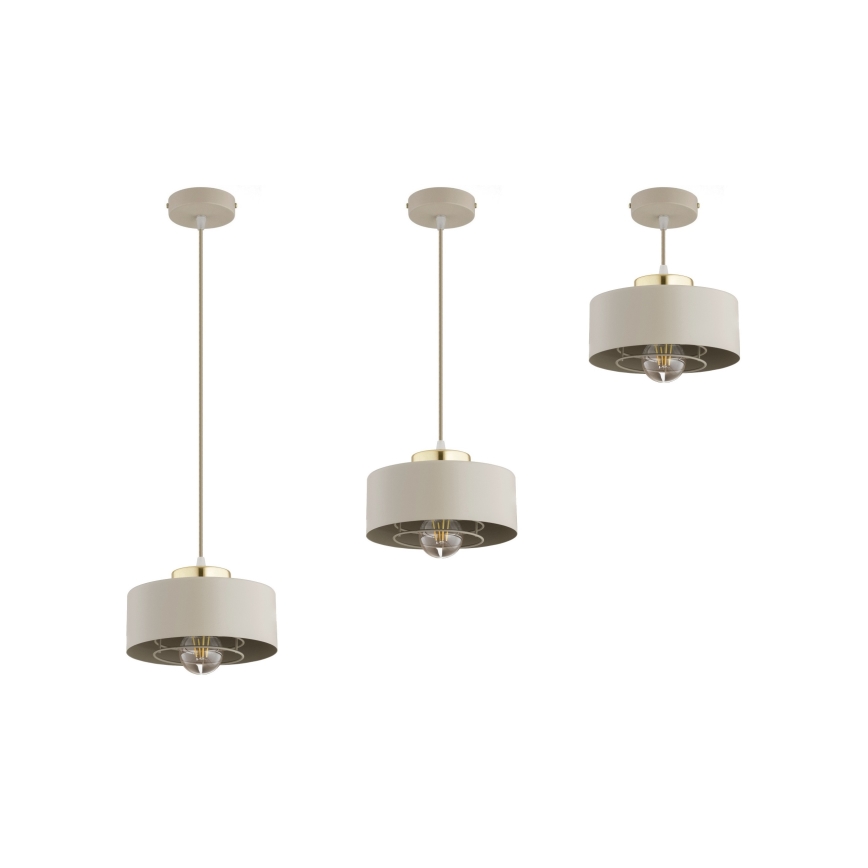Brilagi - Lampada a sospensione con cavo SPRING 1xE27/60W/230V Ø 20 cm beige/oro