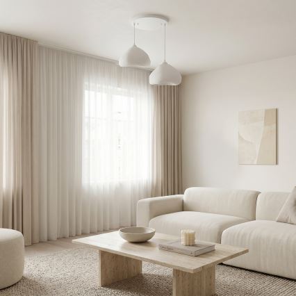 Brilagi - Lampada a sospensione con cavo WABI SABI 2xE27/40W/230V Ø 45 cm, bianco