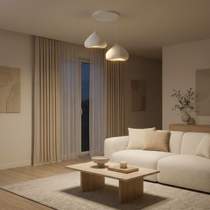 Brilagi - Lampada a sospensione con cavo WABI SABI 2xE27/40W/230V Ø 45 cm, bianco