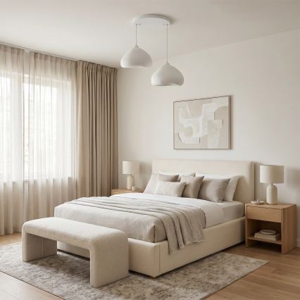 Brilagi - Lampada a sospensione con cavo WABI SABI 2xE27/40W/230V Ø 45 cm, bianco