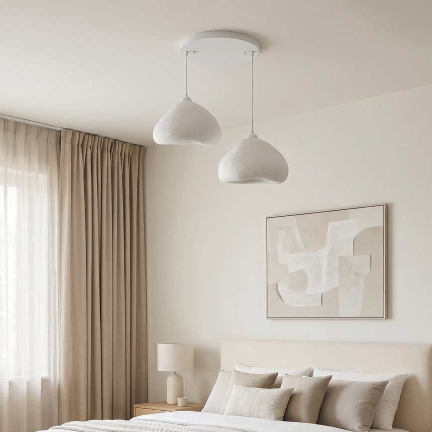 Brilagi - Lampada a sospensione con cavo WABI SABI 2xE27/40W/230V Ø 45 cm, bianco