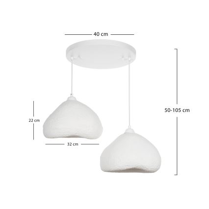 Brilagi - Lampada a sospensione con cavo WABI SABI 2xE27/40W/230V Ø 45 cm, bianco