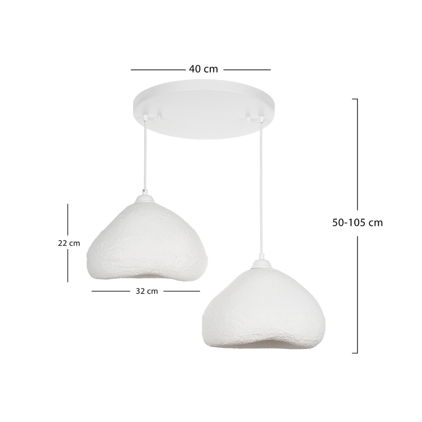 Brilagi - Lampada a sospensione con cavo WABI SABI 2xE27/40W/230V Ø 45 cm, bianco