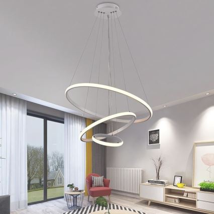 Brilagi - Lampada a sospensione LED dimmerabile su cavo CIRCLE LED/90W/230V 3000-6500K Ø 60 cm + telecomando