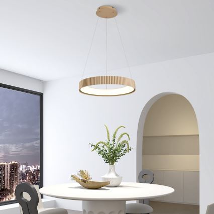 Brilagi - Lampadario dimmerabile a sospensione con cavo FALCON MODERN LED/30W/230V 3000-6500K 40 cm beige + telecomando