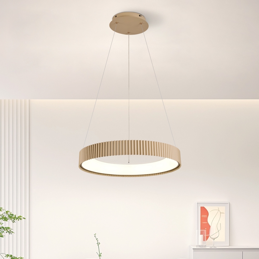 Brilagi - Lampadario dimmerabile a sospensione con cavo FALCON MODERN LED/30W/230V 3000-6500K 40 cm beige + telecomando