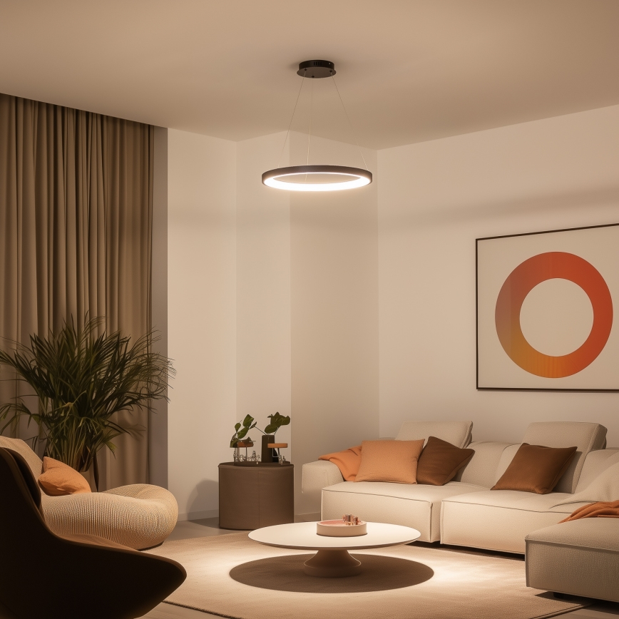 Brilagi - Lampadario LED dimmerabile a sospensione con cavo FALCON SLIM LED/42W/230V 3000-6500K Ø 50 cm nero + telecomando