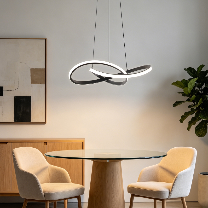 Brilagi - Lampadario LED dimmerabile su cavo INFINITY LED/55W/230V 3000-6000K 50x50 cm nero + telecomando