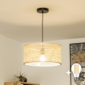 Brilagi - Lampada a sospensione LED CERIA BOHO su cavo 1xE27/40W/230V Ø 25 cm bambù