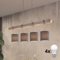 Brilagi - Lampada a sospensione LED con cavo NUBILA 4xE27/60W/230V grigio/antracite