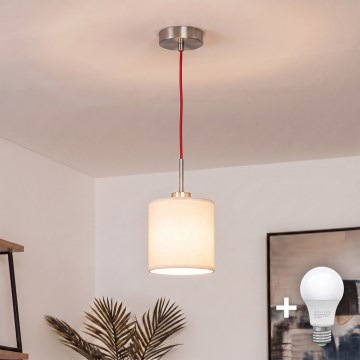 Brilagi - Lampada a sospensione LED NUBILA 1xE27/60W/230V Ø 14 cm rosso/crema