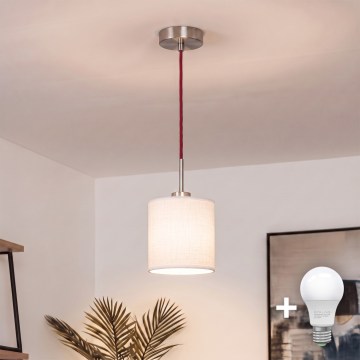 Brilagi - Lampada a sospensione LED NUBILA su cavo 1xE27/60W/230V Ø 14 cm rosso/bianco