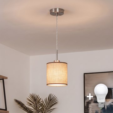 Brilagi - Lampada a sospensione LED su cavo NUBILA 1xE27/60W/230V Ø 14 cm marrone