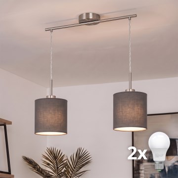 Brilagi - Lampada a sospensione LED su cavo NUBILA 2xE27/60W/230V antracite