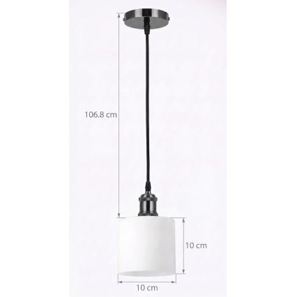 BRILAGI - Lampada a sospensione LED su cavo RETRO GLASS 1xE27/60W/230V Ø 10 cm nero/bianco