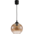 Brilagi - Lampada a sospensione LED su cavo RETRO GLASS 1xE27/60W/230V Ø 18 cm nero/marrone fumé