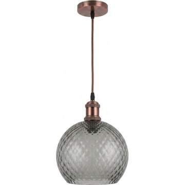 Brilagi - Lampada a sospensione LED su cavo RETRO GLASS 1xE27/60W/230V Ø 25 cm bianco/grigio fumé