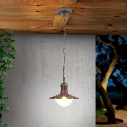 Brilagi - Lampada a sospensione per esterni MOLDE 1xE27/60W IP44 bronzo/patina
