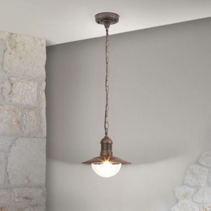 Brilagi - Lampada a sospensione per esterni MOLDE 1xE27/60W IP44 bronzo/patina