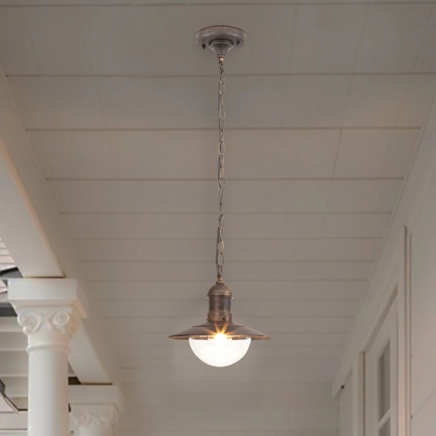 Brilagi - Lampada a sospensione per esterni MOLDE 1xE27/60W IP44 bronzo/patina